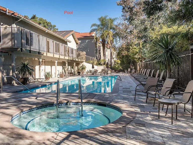 Community pool and jacuzzi