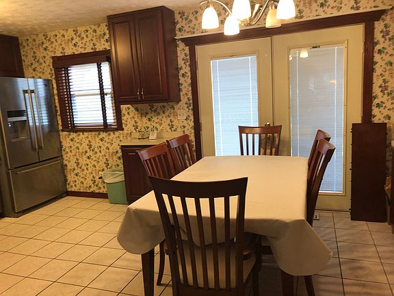 Double doors lead to deck