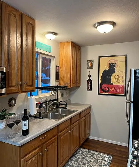 A new dishwasher was just installed in this kitchen.