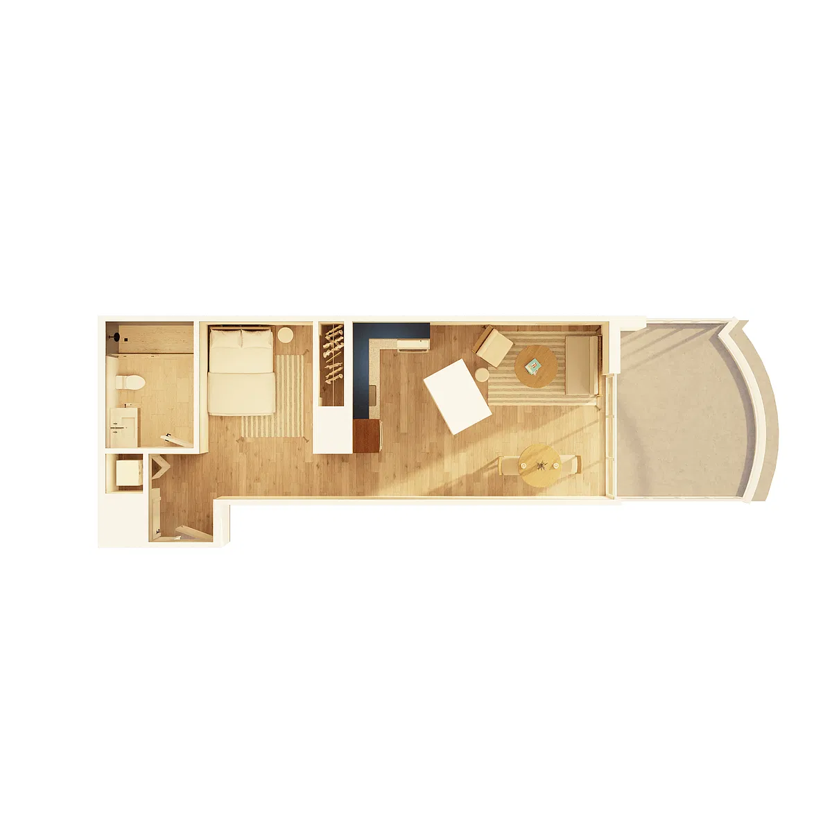 Floor plan Studio Type A (S05)
