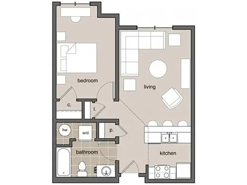 Floor plan One-Bedroom