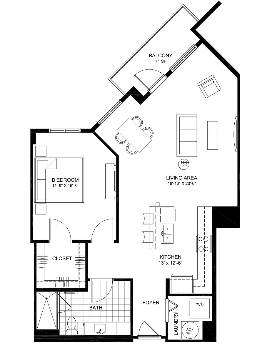 Floor plan 1R