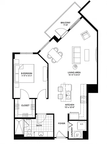 Floor plan 1R
