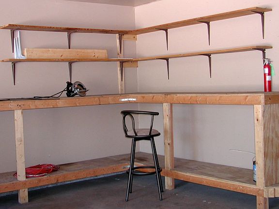 Finished Garage/ Benches