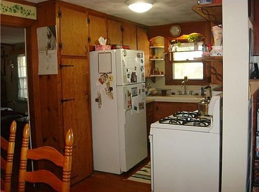 country kitchen with large farmer sink