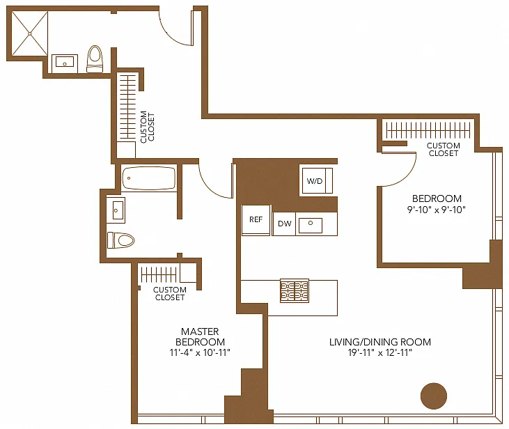 Floor plan 2 Bed 2 Bath
