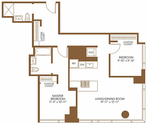 Floor plan 2 Bed 2 Bath