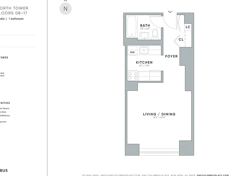 1 Columbus Pl #N15J — Photo 2
