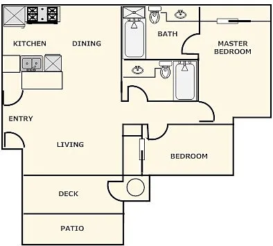 Floor plan 2 BED 2 BATH