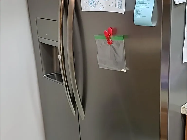 New stainless steel refrigerator.