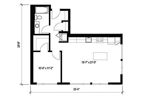 Floor plan 1X1 C21
