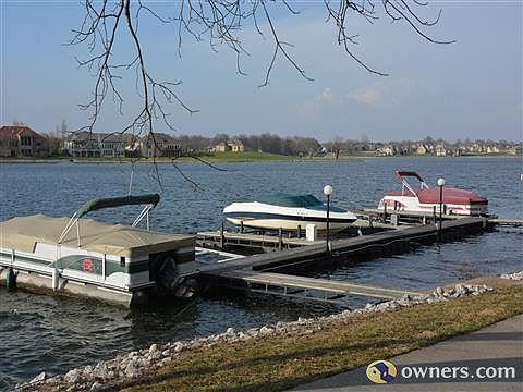 Boat dock next door (blue boat)