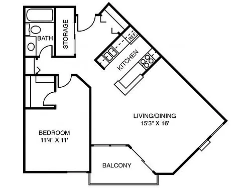 Floor plan 1B Black Maple