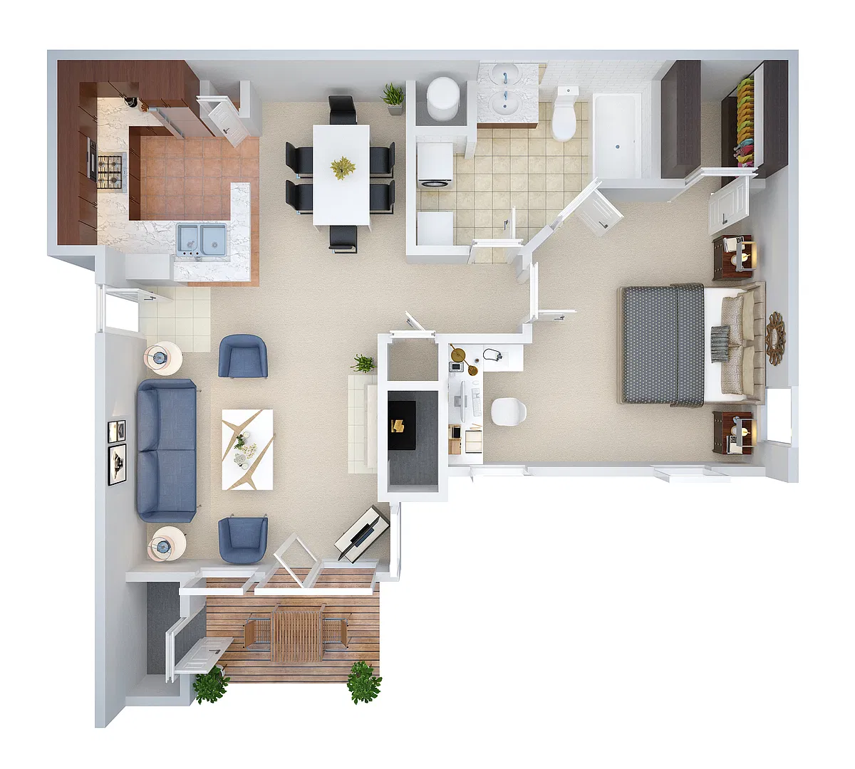 Floor plan 1 Bedroom (cca1)