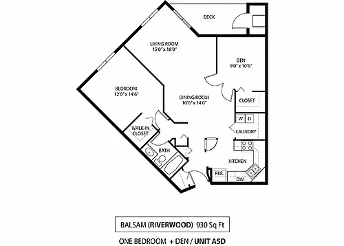 Floor plan Balsam 1 Den