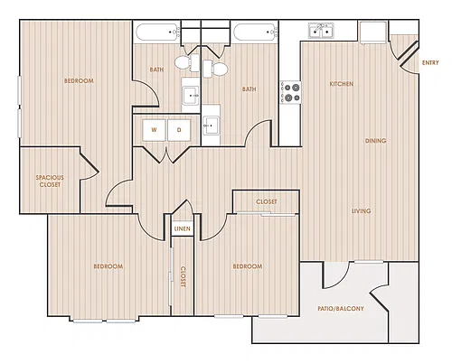 Floor plan 3 Bedroom 2 Bathroom 32A