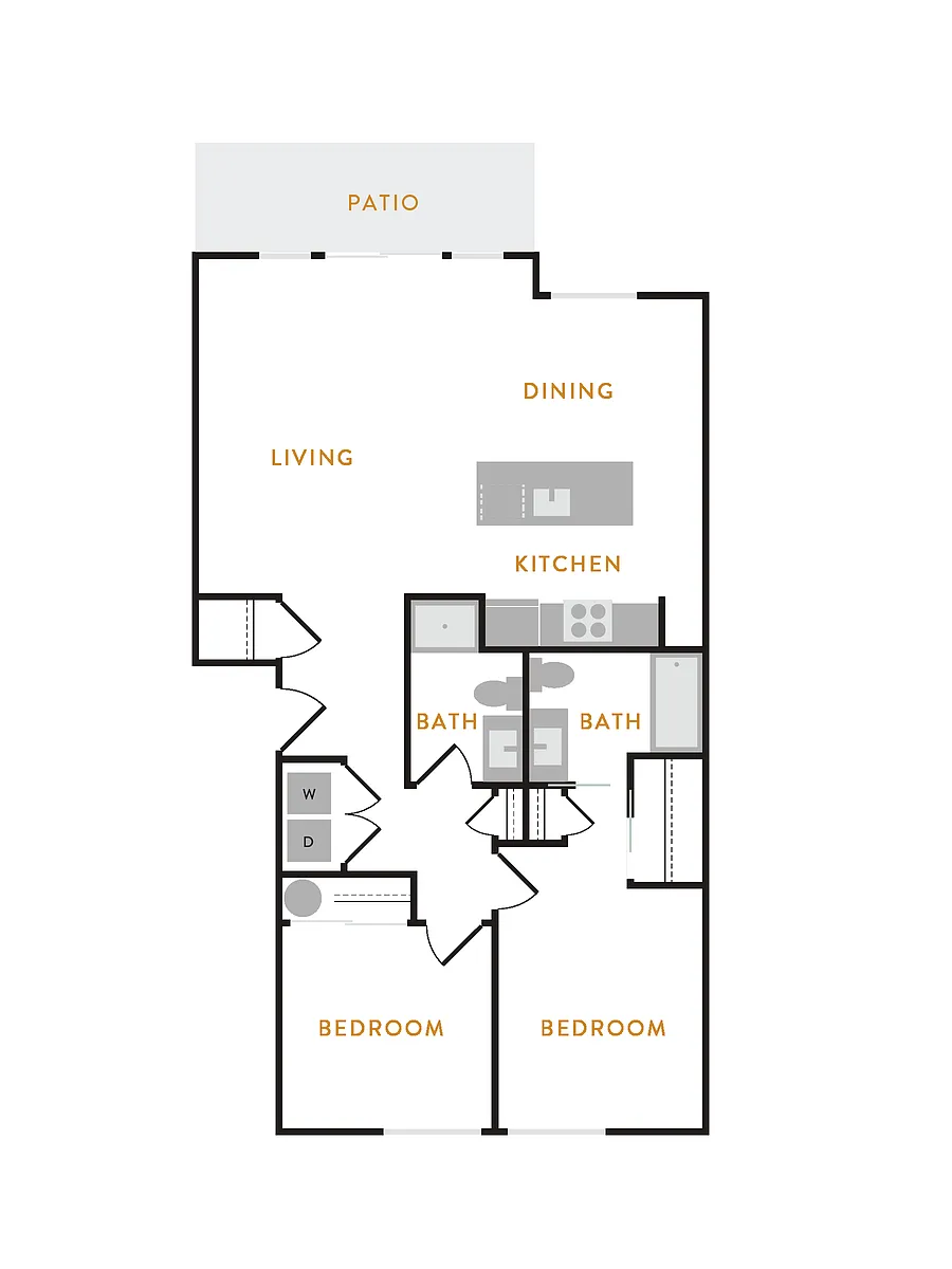 Floor plan 2 Bedroom D