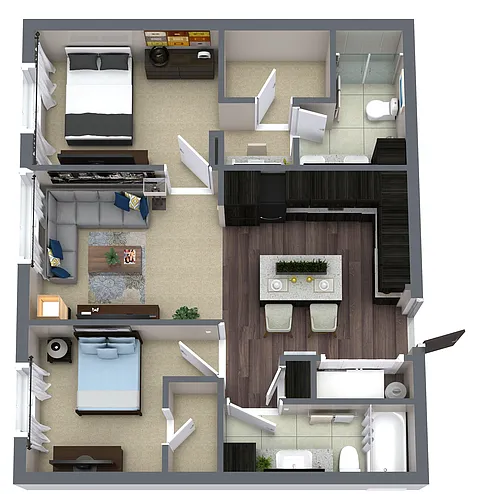 Floor plan Two Bed\Two Bath