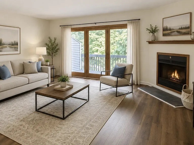 Virtually staged living room