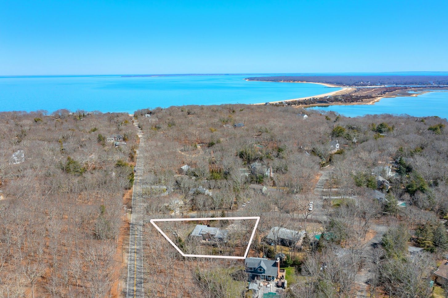  Two tenths of a mile to Three Mile Harbor and Gardiner's Bay