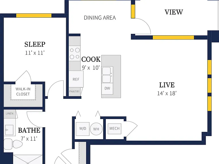 Floor Plan 1B | Arrabelle Apartments | Apartments in Cedarburg, WI Floor Plan 1B | Arrabelle Apartments | Apartments in Cedarburg, WI
