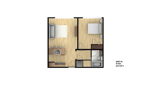 Floor plan 1 Bedroom 1 bath