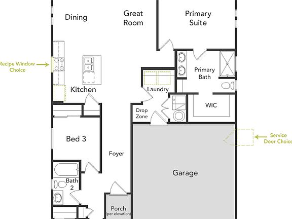 This is the Agave Floorplan. Options and upgrades may vary.
