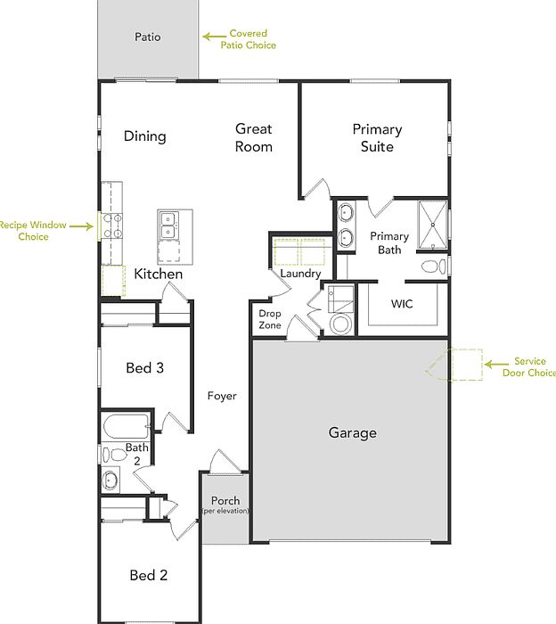 This is the Agave Floorplan. Options and upgrades may vary.