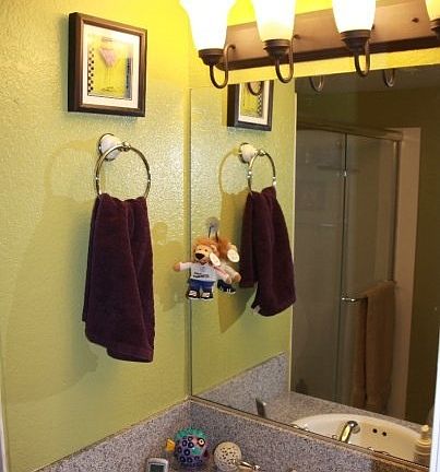 bathroom with granite top