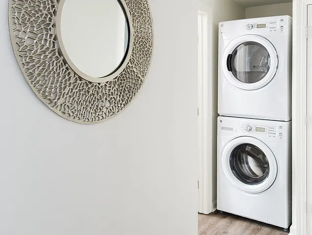 Enjoy the Convenience of a Stacked Washer and Dryer in Every Apartment at The Flatts Salisbury