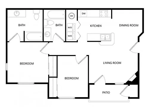 Floor plan Small 2 Bedroom