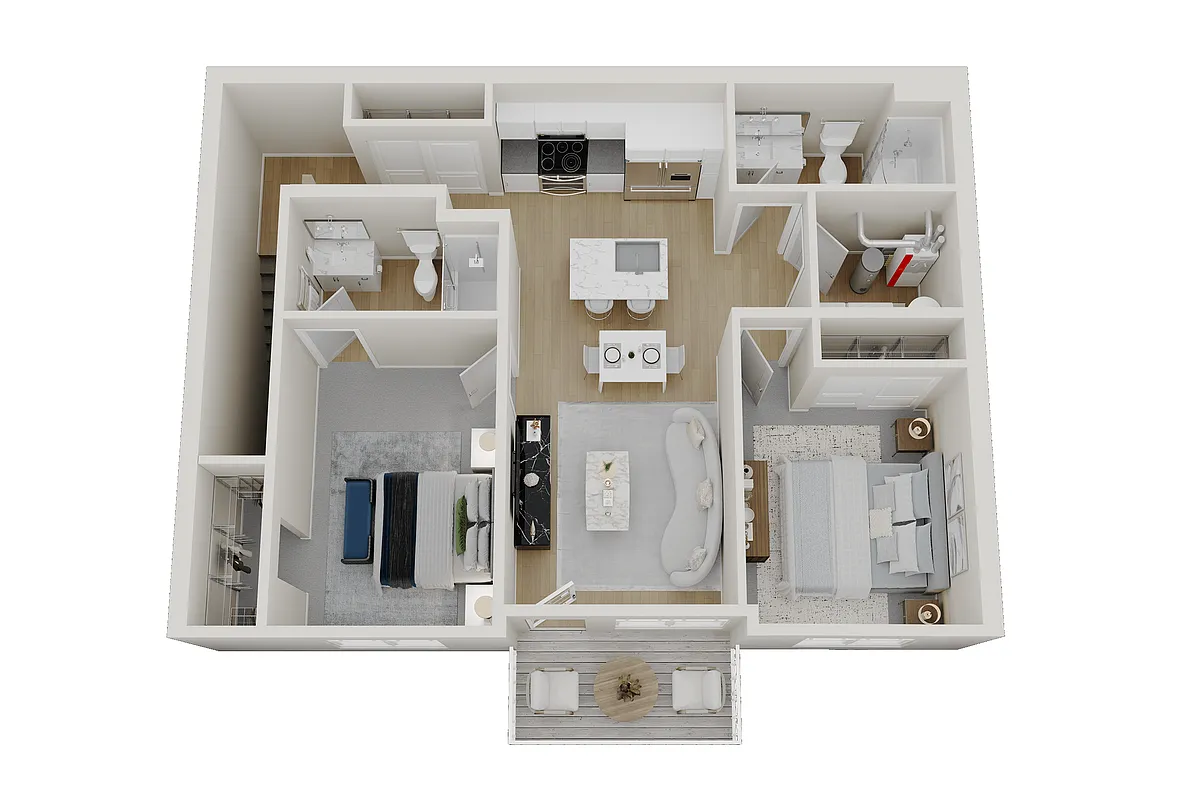 Floor plan Phase Two - 2 Bedroom, 2 Bathroom w/ Attached Gara