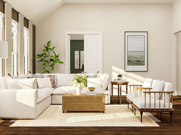 Stunning living room is located off the kitchen