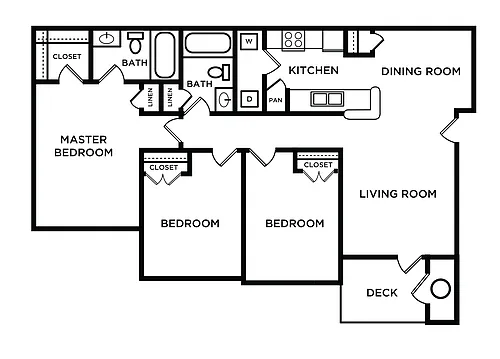 Floor plan 3 Bedroom 2 Bathroom - Premium
