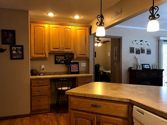 kitchen with built-in desk
