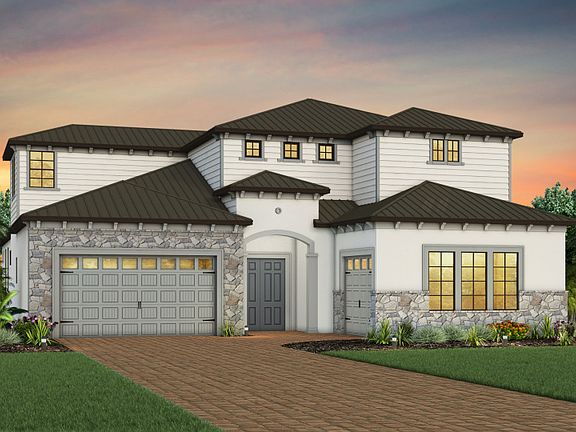 Exterior FM3 with stone detail and metal roof