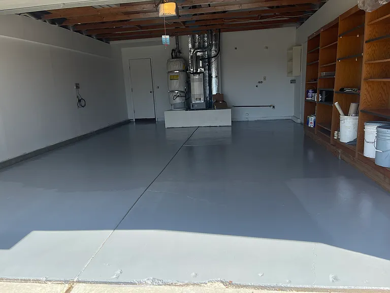 FRESHLY PAINTED GARAGE WALLS & floor