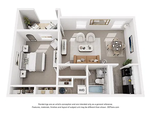Floor plan 1x1 Townhome