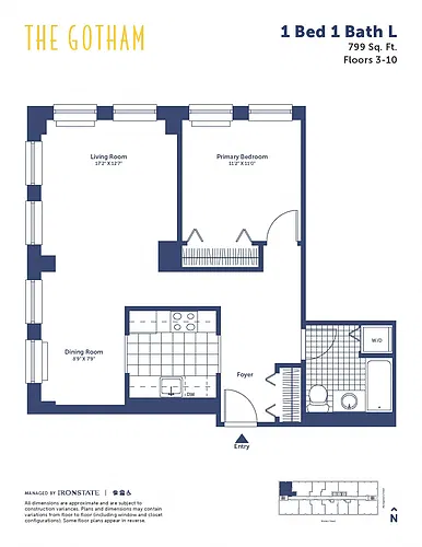 Floor plan 1 Bed 1 Bath L