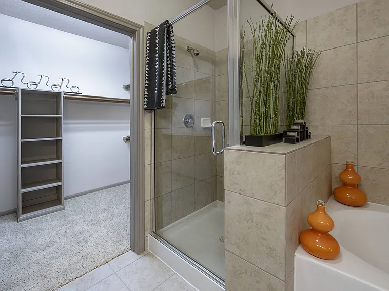 Oversized showers, tubs, and closets fit for royalty