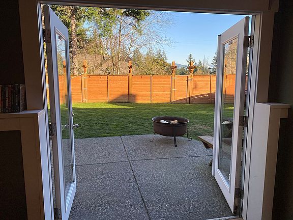 French doors opening to yard