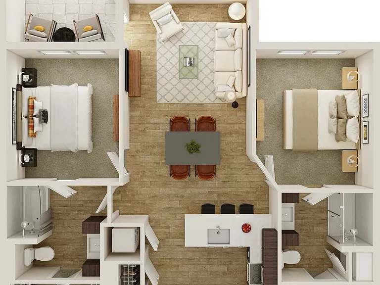 2 Bedroom | 2 Bath | 1031 SF 2 Bedroom | 2 Bath | 1031 SF