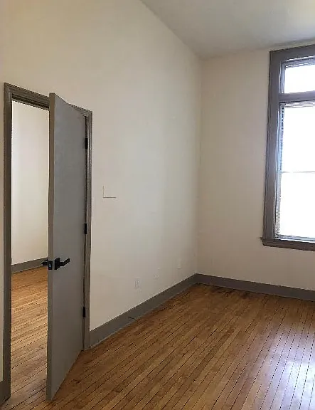Bedroom door leading to main living space.