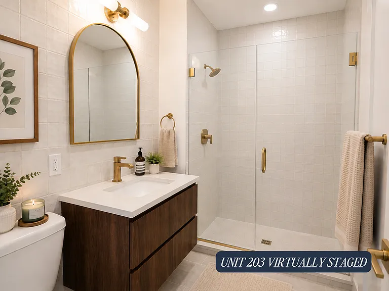 Unit 203 Virtually Staged, Master Bathroom