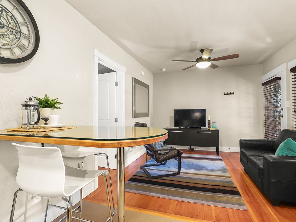 Kitchen looking into living room