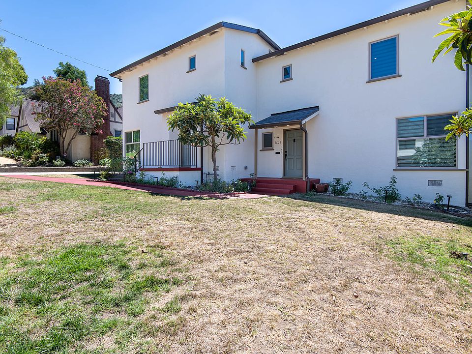 Front of duplex with shared front yard