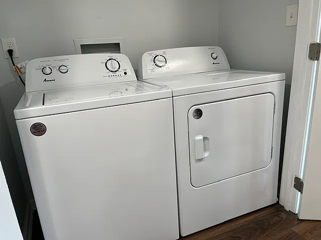 Full size washer dryer in the unit.