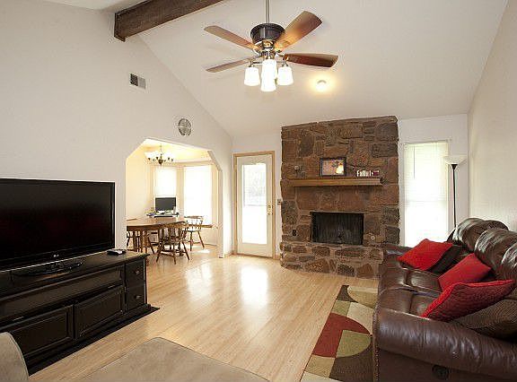 Living room with fireplace