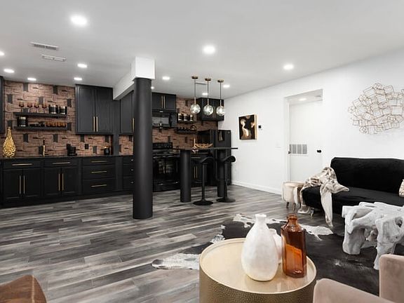 another angle of Living Room + Kitchen