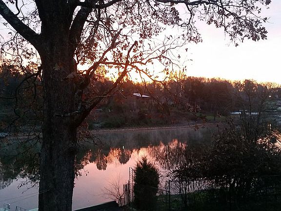 View of water at sunset